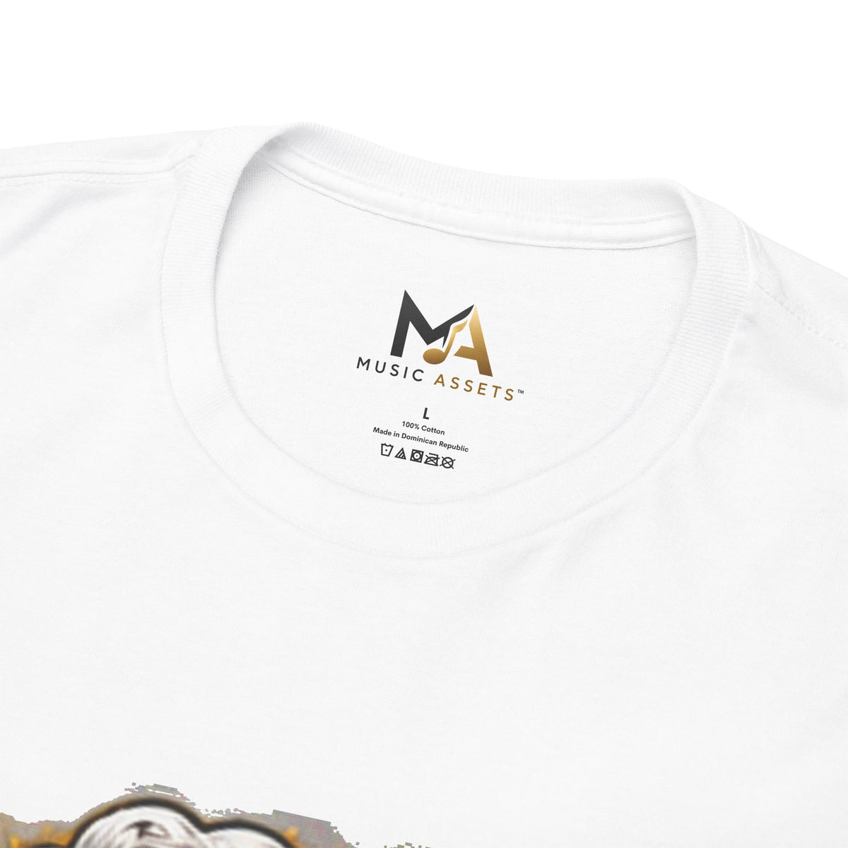 Music Assets Graphic Tee — Retro Marble Statue with Headphones