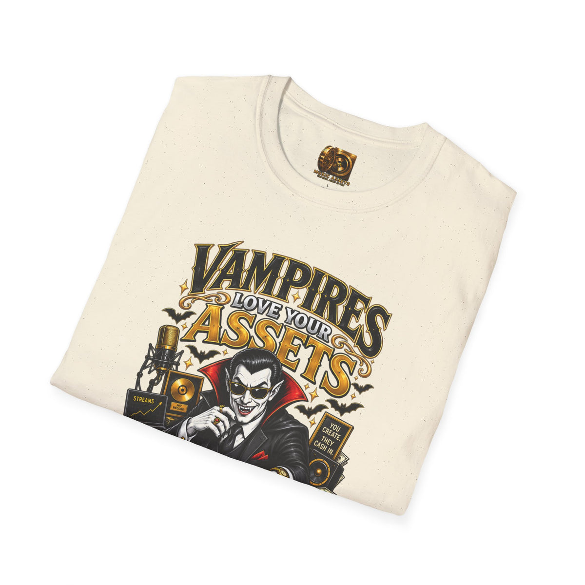 Vampires Love Your Assets™ — Halloween Music Industry T-Shirt